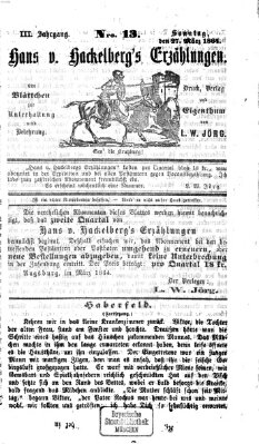 Hans von Hackelberg's Erzählungen Sonntag 27. März 1864