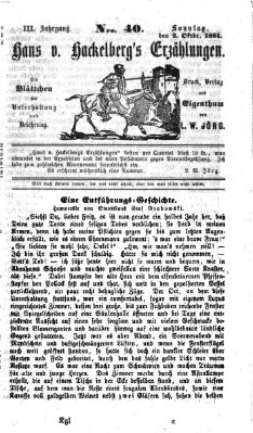 Hans von Hackelberg's Erzählungen Sonntag 2. Oktober 1864