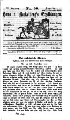 Hans von Hackelberg's Erzählungen Sonntag 11. Dezember 1864