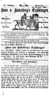 Hans von Hackelberg's Erzählungen Sonntag 18. Juni 1865