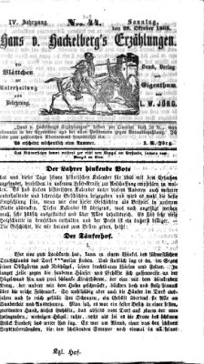 Hans von Hackelberg's Erzählungen Sonntag 29. Oktober 1865