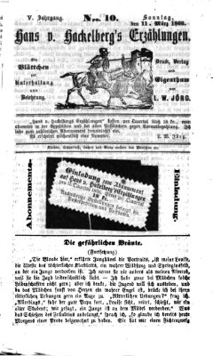 Hans von Hackelberg's Erzählungen Sonntag 11. März 1866