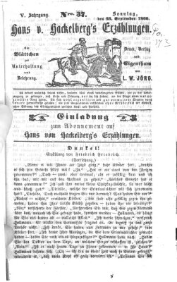 Hans von Hackelberg's Erzählungen Sonntag 23. September 1866