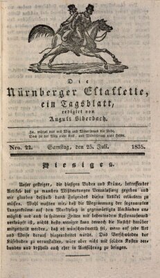 Die Nürnberger Estaffette Samstag 25. Juli 1835