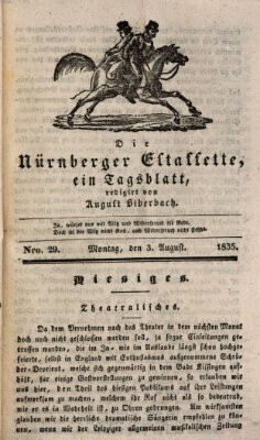 Die Nürnberger Estaffette Montag 3. August 1835
