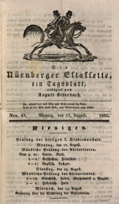 Die Nürnberger Estaffette Montag 17. August 1835