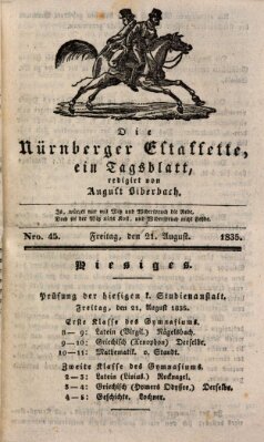 Die Nürnberger Estaffette Freitag 21. August 1835