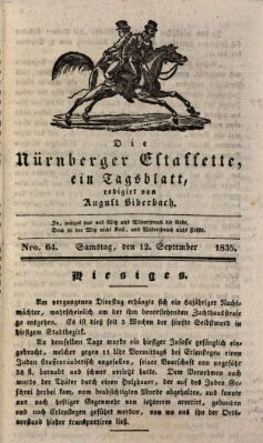 Die Nürnberger Estaffette Samstag 12. September 1835