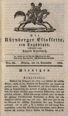 Die Nürnberger Estaffette Montag 14. September 1835