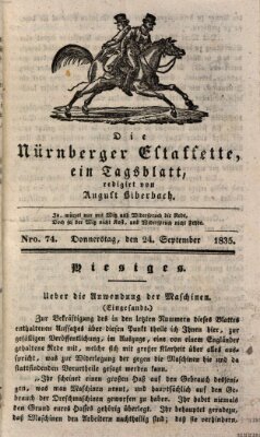 Die Nürnberger Estaffette Donnerstag 24. September 1835