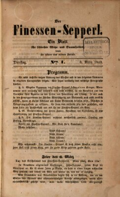 Der Finessen-Sepperl Dienstag 6. März 1849