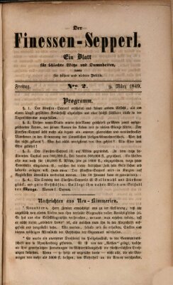 Der Finessen-Sepperl Freitag 9. März 1849