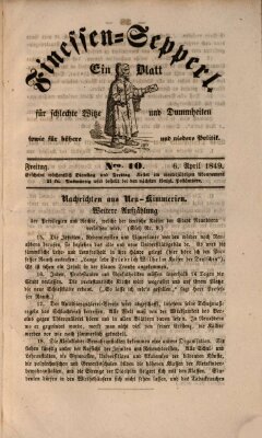 Der Finessen-Sepperl Freitag 6. April 1849