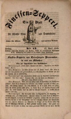 Der Finessen-Sepperl Freitag 13. April 1849