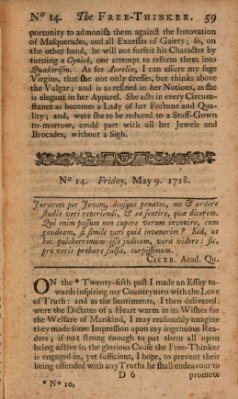 The free thinker or essays of wit and humour Montag 9. Mai 1718