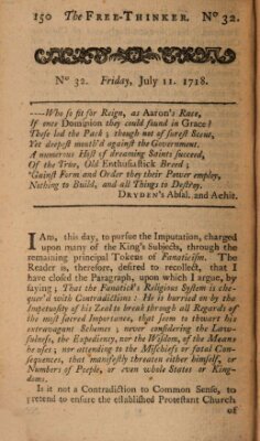 The free thinker or essays of wit and humour Montag 11. Juli 1718