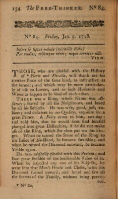 The free thinker or essays of wit and humour Montag 9. Januar 1719