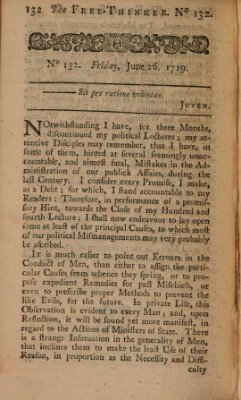 The free thinker or essays of wit and humour Montag 26. Juni 1719