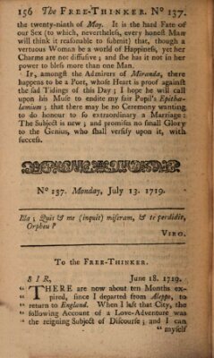 The free thinker or essays of wit and humour Donnerstag 13. Juli 1719