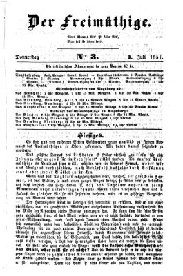 Der Freimüthige (Der Lechbote) Donnerstag 3. Juli 1851