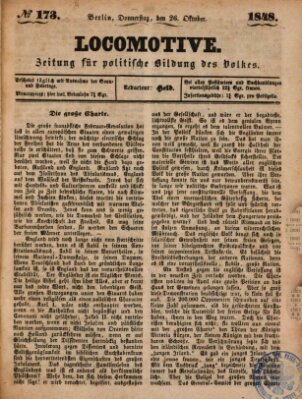 Locomotive Donnerstag 26. Oktober 1848