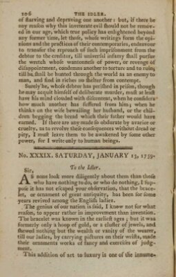 The Idler Samstag 13. Januar 1759