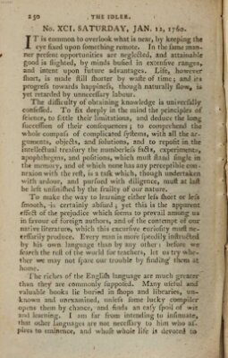 The Idler Samstag 12. Januar 1760