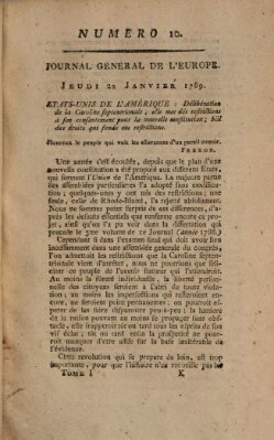 Journal général de l'Europe ou Mercure national et étranger Donnerstag 22. Januar 1789