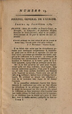 Journal général de l'Europe ou Mercure national et étranger Donnerstag 29. Januar 1789