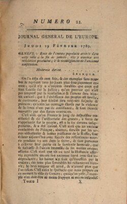 Journal général de l'Europe ou Mercure national et étranger Donnerstag 19. Februar 1789