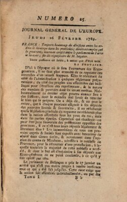 Journal général de l'Europe ou Mercure national et étranger Donnerstag 26. Februar 1789