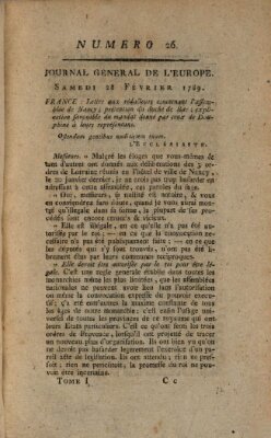 Journal général de l'Europe ou Mercure national et étranger Samstag 28. Februar 1789