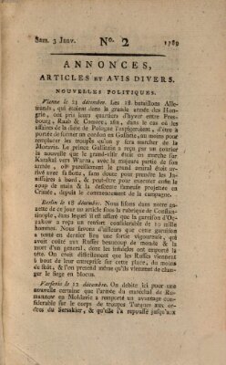 Journal général de l'Europe ou Mercure national et étranger Samstag 3. Januar 1789