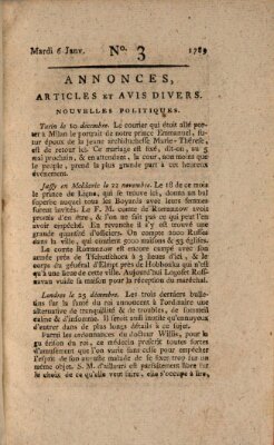 Journal général de l'Europe ou Mercure national et étranger Dienstag 6. Januar 1789