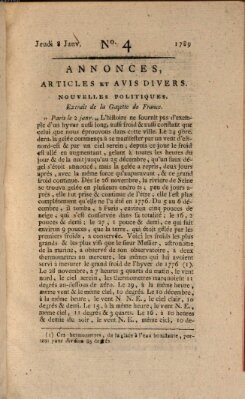 Journal général de l'Europe ou Mercure national et étranger Donnerstag 8. Januar 1789