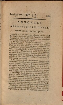 Journal général de l'Europe ou Mercure national et étranger Donnerstag 29. Januar 1789