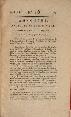 Journal général de l'Europe ou Mercure national et étranger Donnerstag 5. Februar 1789