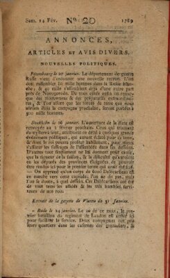 Journal général de l'Europe ou Mercure national et étranger Samstag 14. Februar 1789