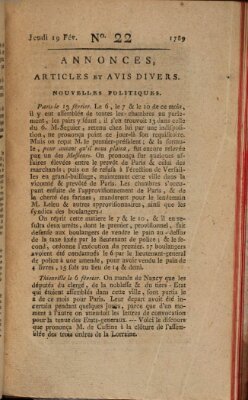 Journal général de l'Europe ou Mercure national et étranger Donnerstag 19. Februar 1789