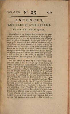 Journal général de l'Europe ou Mercure national et étranger Donnerstag 26. Februar 1789