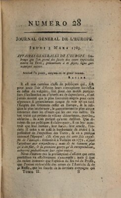 Journal général de l'Europe ou Mercure national et étranger Donnerstag 5. März 1789