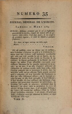 Journal général de l'Europe ou Mercure national et étranger Samstag 21. März 1789