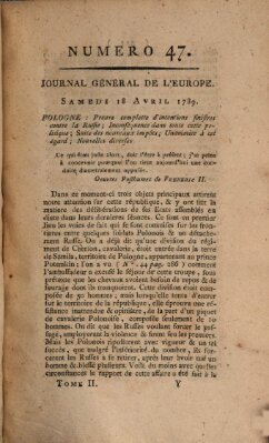 Journal général de l'Europe ou Mercure national et étranger Samstag 18. April 1789