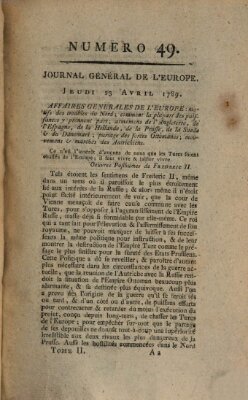 Journal général de l'Europe ou Mercure national et étranger Donnerstag 23. April 1789