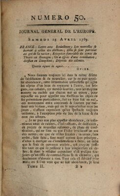 Journal général de l'Europe ou Mercure national et étranger Samstag 25. April 1789