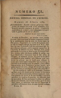 Journal général de l'Europe ou Mercure national et étranger Dienstag 28. April 1789