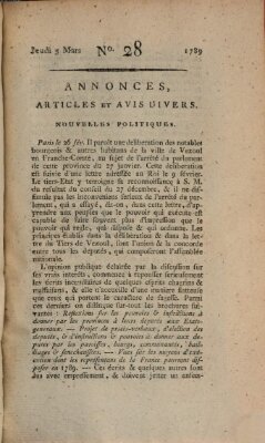 Journal général de l'Europe ou Mercure national et étranger Donnerstag 5. März 1789