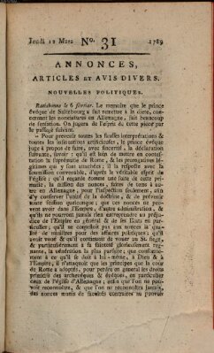 Journal général de l'Europe ou Mercure national et étranger Donnerstag 12. März 1789