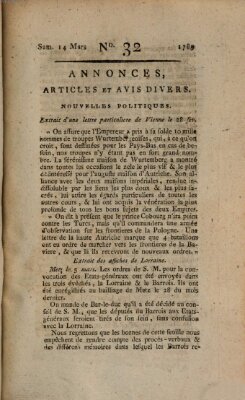 Journal général de l'Europe ou Mercure national et étranger Samstag 14. März 1789