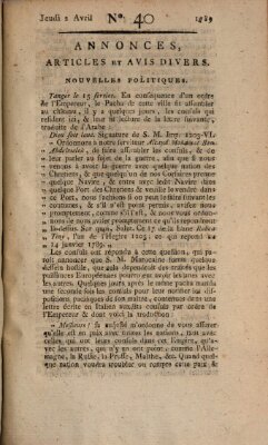 Journal général de l'Europe ou Mercure national et étranger Donnerstag 2. April 1789